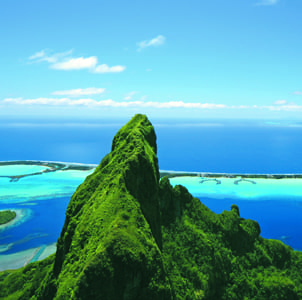 Green cliff in Tahiti