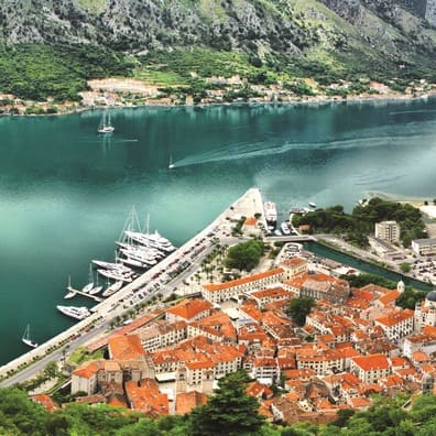 Aerial phot of Kotor in Montenegro