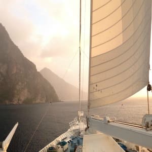 Caribbean sailing cruise sunset