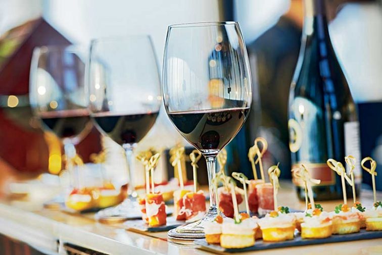 Wine and canapes