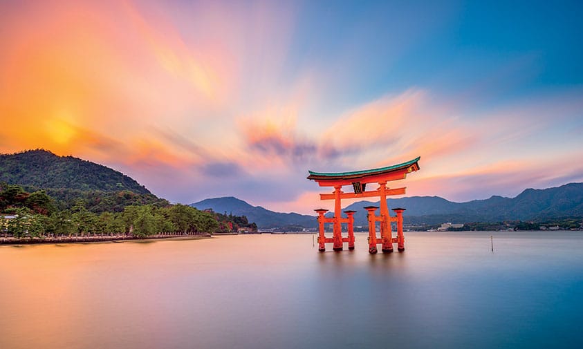 Itsukushima shrine at sunset