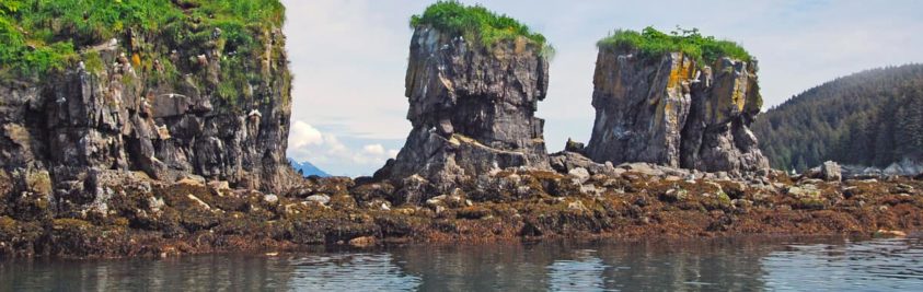 Rock formations on the shore