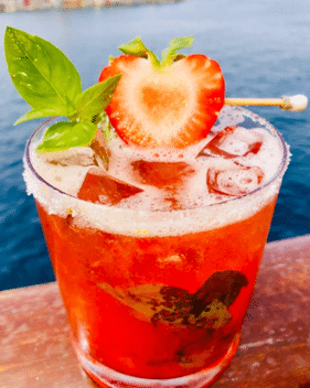 strawberry basil smash cocktail