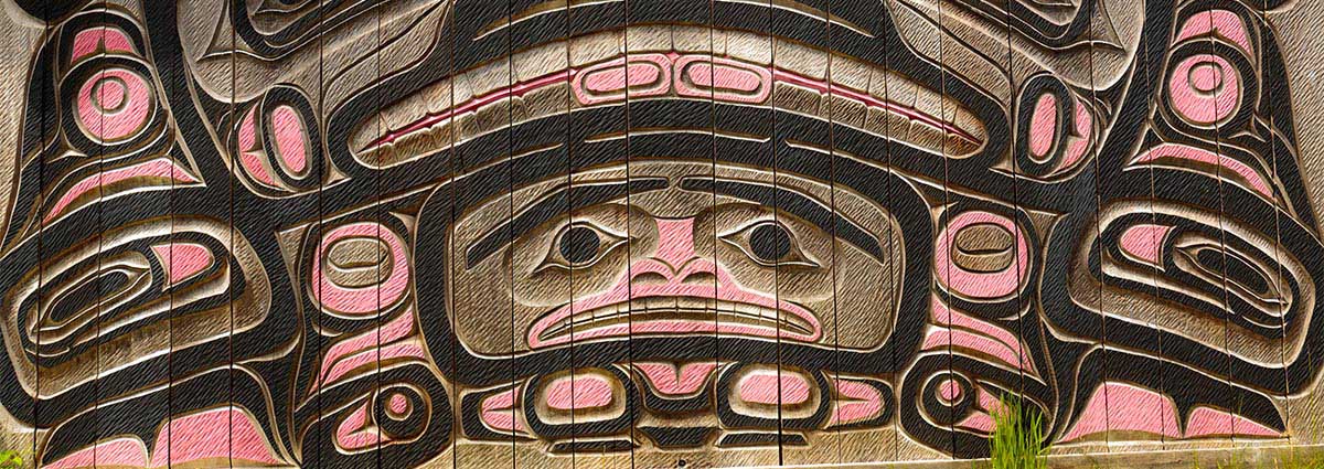 Carvings on a Clan House in Alaska