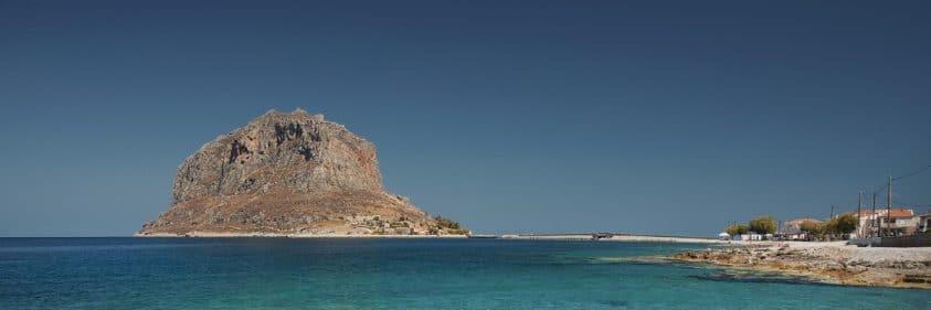 Monemvasia seen from a distance