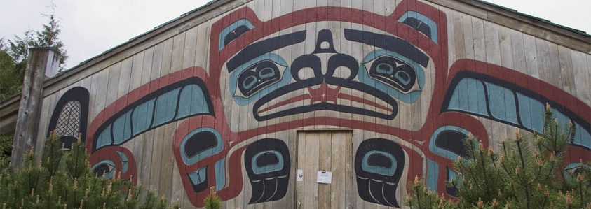 Alaskan tribal house of Saxman Nature Village in Ketchikan