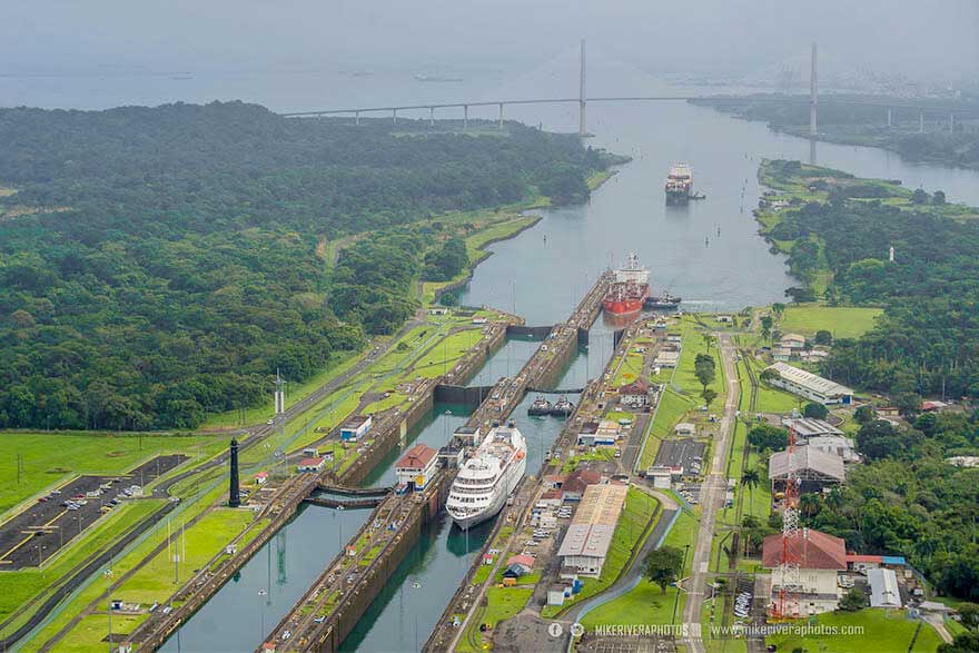 Windstar passing Panama Canal