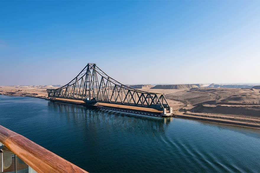 El Ferdan Bridge in the Suez Canal in Egypt