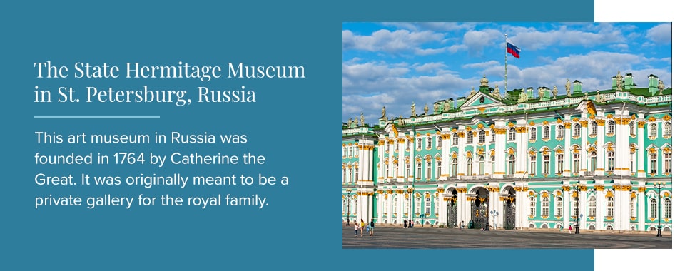 The State Hermitage Museum in St. Petersburg, Russia