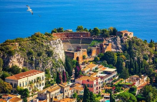 Aerial view of Taormina, Sicily