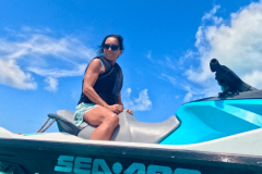 Riding a Jet Ski in Bora Bora's tranquil lagoon is one way to absorb the atmosphere./Brendan Harrington