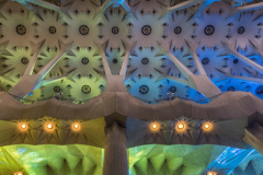 The mystical and magical stained glass inside Barcelona's La Sagrada Familia./Basilica Sagrada Familia
